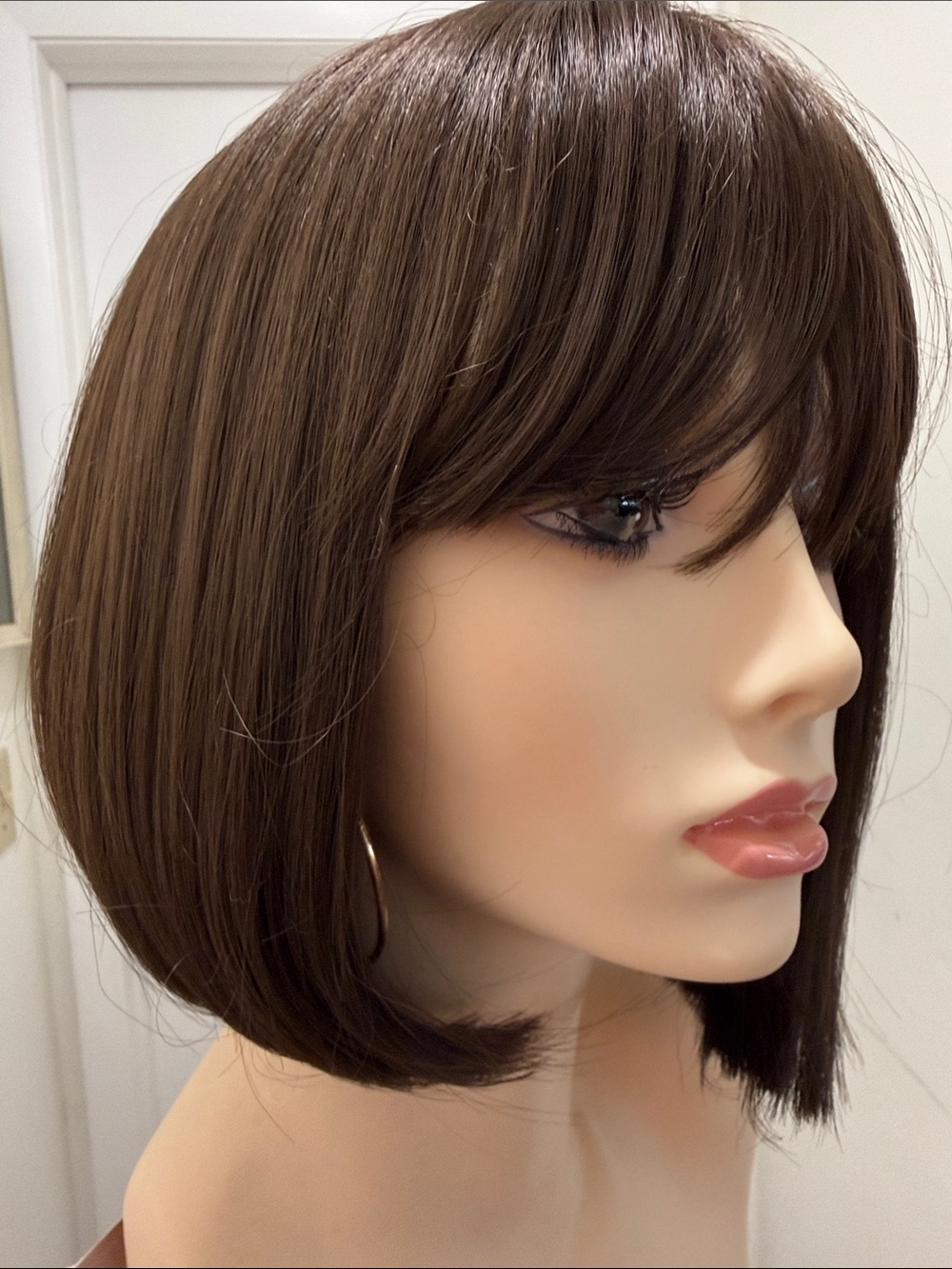 HAiR, 10-11” Straight Bob with Bangs, Center Part Brown
